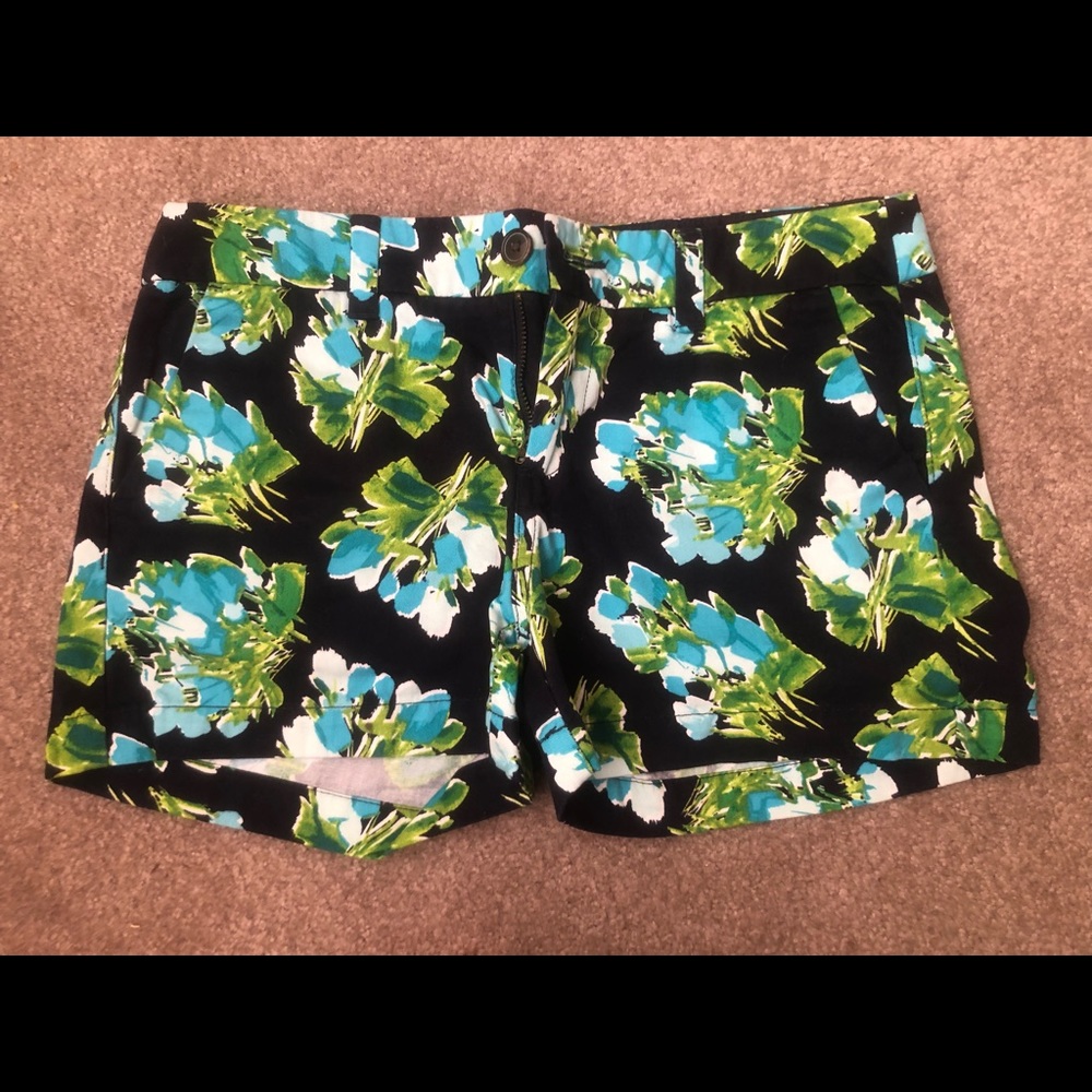 blue, green, & white floral Merona shorts size 2